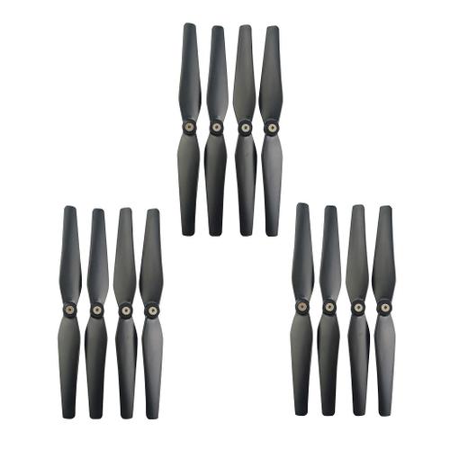 12pcs Kit Pales D'hélice Pour Sjrc S70w Hs100 Ensemble D'accessoires De L'avion Noir