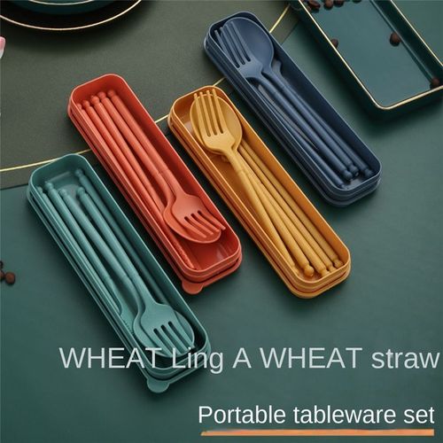 Ensembles d'ustensiles portables de 8 couleurs avec étui, ensemble couverts voyage réutilisables, vaisselle table cuillère fourchette couteau baguettes