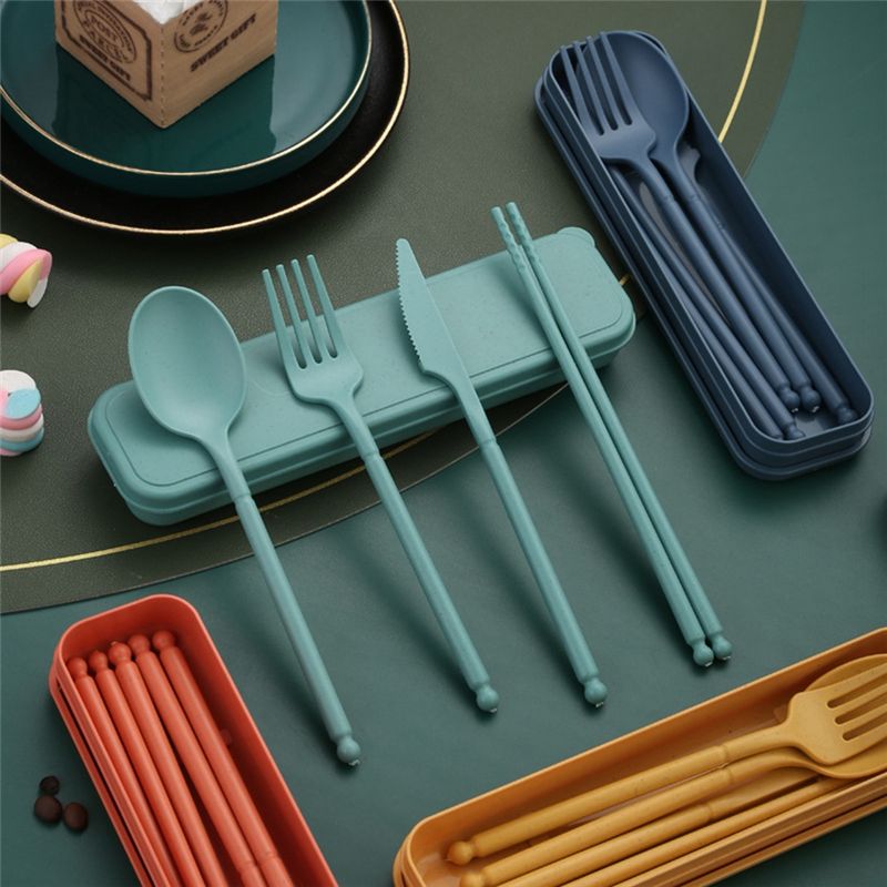 Ensembles d'ustensiles portables de 8 couleurs avec tui, en... - 4
