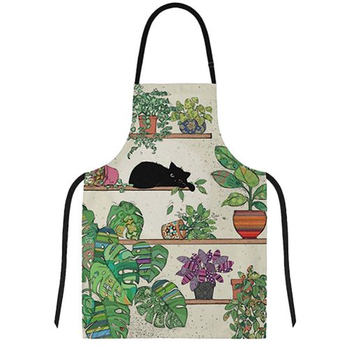 Tablier Adulte En Coton Chaton Dans Les Plantes Par Kiub