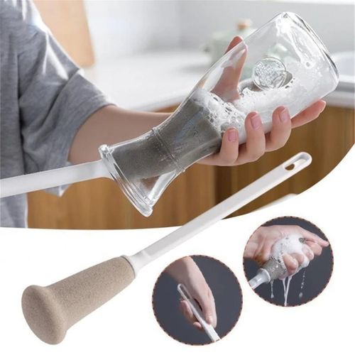 Brosse Éponge à Long Manche, Fournitures de Nettoyage Cuisine, Bouteilles, Tasses Bière, Pichet Cuisine Nettoyé, Outil Gris