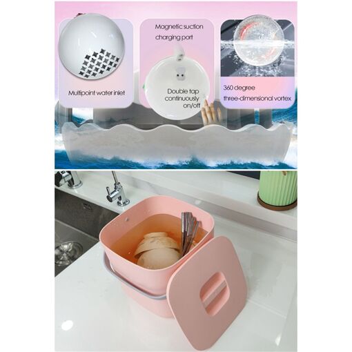Mini Lave-Vaisselle 18W Rechargeable Ménage Électrique Machine Port...