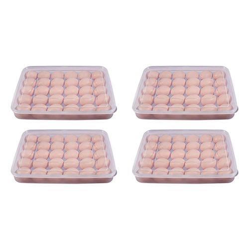 Conteneur à Oeufs, Porte-Plateaux Oeufs Farcis pour Réfrigérateur avec Couvercle 60 - En Plastique Empilable Portable 4 Paquets