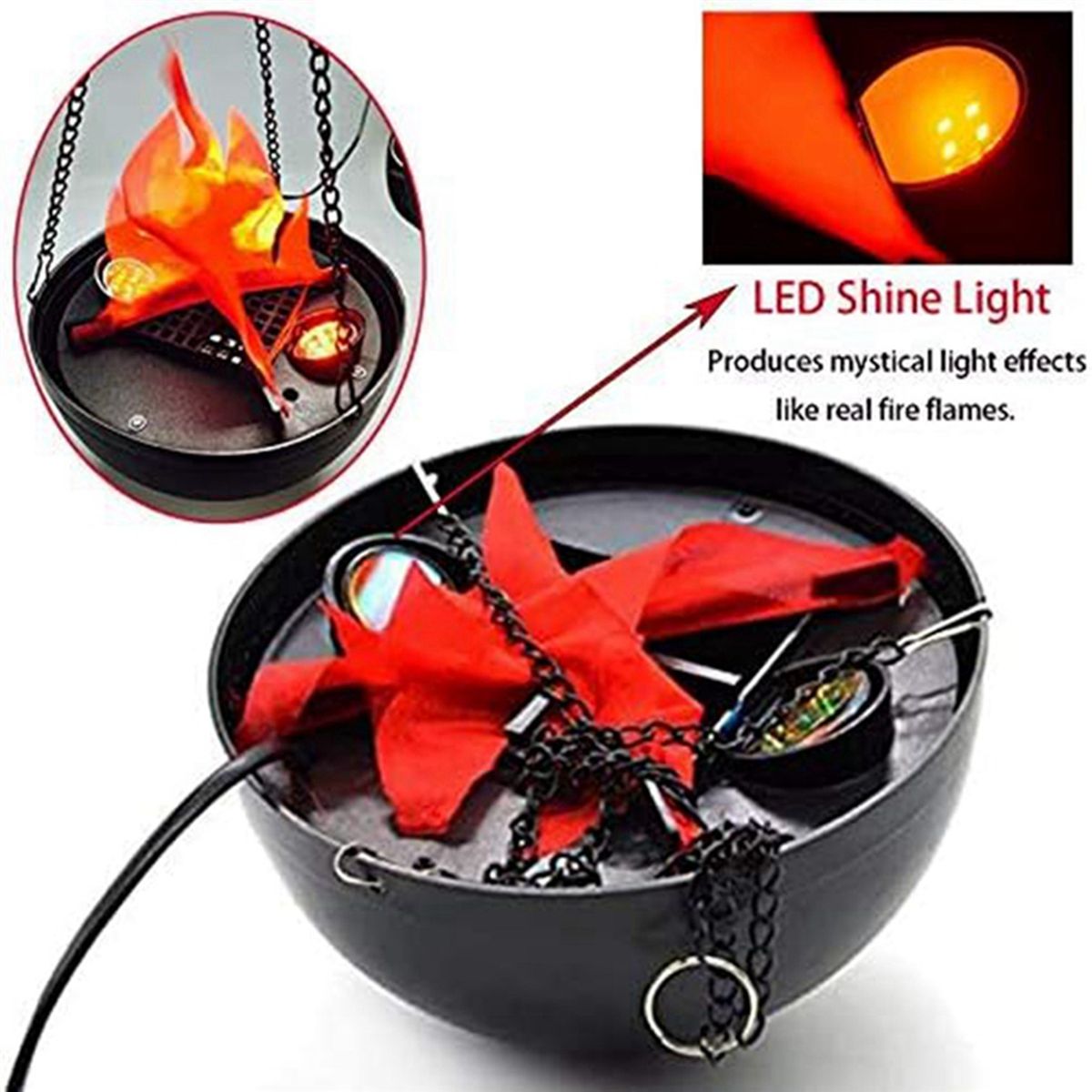 3X Faux Feu 3D, LumiRe de Flamme LED Suspendue, Artificiell... - 5