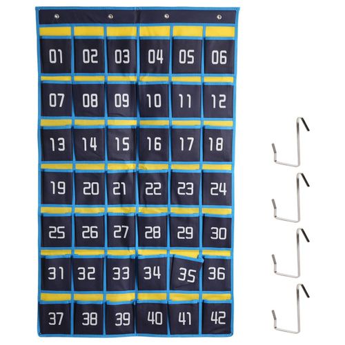 42 Pochettes NuméRotéEs Tableau TéLéPhone Portable Organisateur Suspendu Sac de Rangement pour Calculatrice Classe Supports