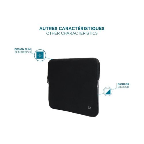 Mobilis Skin - Housse d'ordinateur portable - mousse à mémoire de forme - 12.5" - 14" - gris, noir