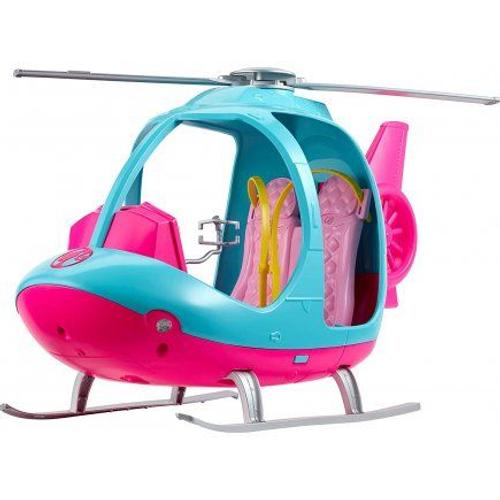 Grand Hélicoptère Rose Et Bleu Barbie (Poupée Non Incluse) - Véhicule Fille