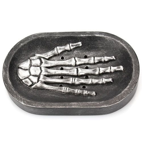Skull Plats De Savon Pour Les Mains Porte-Savon Salle / Douche Plateau Accessoires Bain Cuisine Noir
