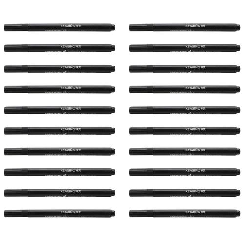 20 X Stylos Marqueurs De Tissu Couleurs Permanentes Pour Vêtements T-Shirt Chaussures Textile Diy Noir