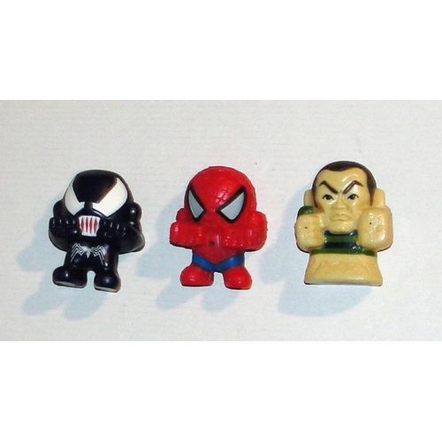 Figurine Spiderman Marvel Lanceur D'eau Nestlé 2007 - Lot 3 Heros Spider Man Venom Homme De Sable