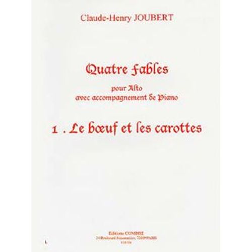 Joubert Claude-Henry Fables (4) N°1 Le Boeuf Et Les Carottes Alto