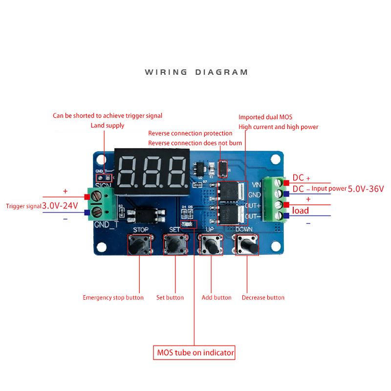 Ddc-432 Double Mos Led Contrleur De Retard Numrique Relais... - 3