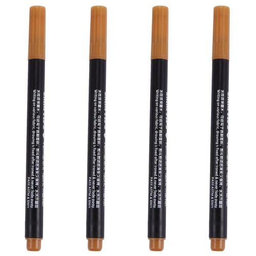 4 X Stylo Marqueur De Tissu Couleurs Permanentes Pour Vêtements Textiles Bricolage T-Shirt Chaussures Marron