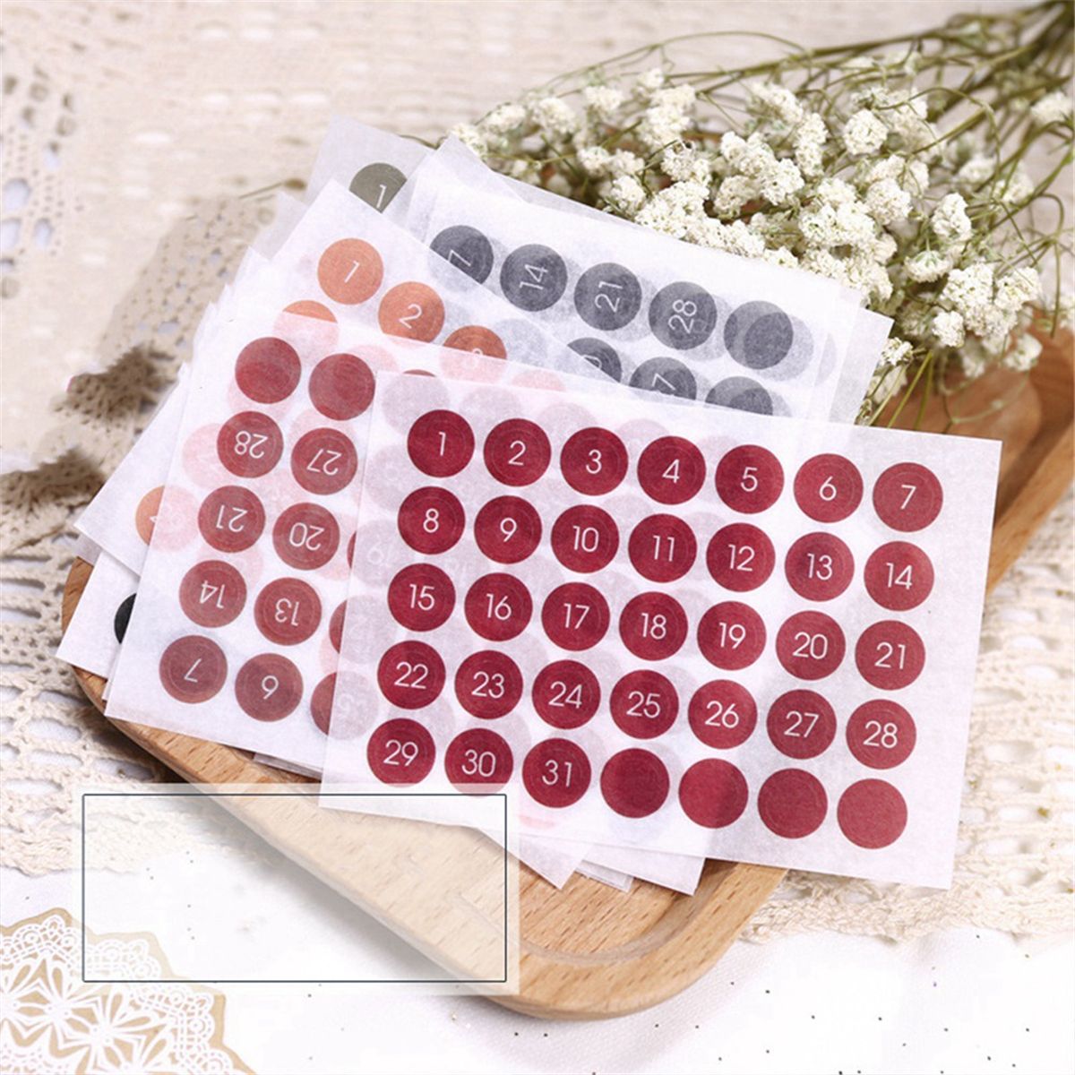 12 Pices Color Rond Numro Date Autocollant Journal Cahier... - 2