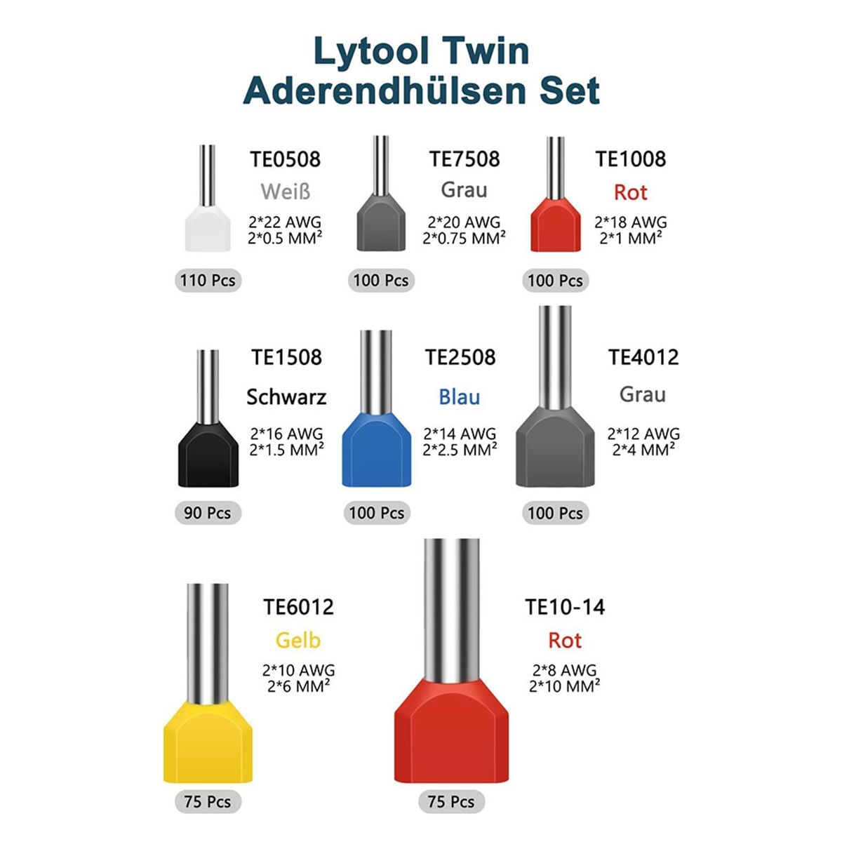 Kit De 750 Embouts  Double , Borne Connecteur Sertir, Doubl... - 3