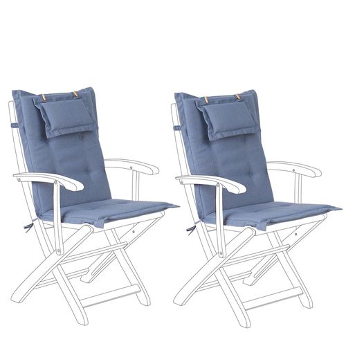 Lot De 2 Coussins En Tissu Bleu Pour Chaises De Jardin Maui