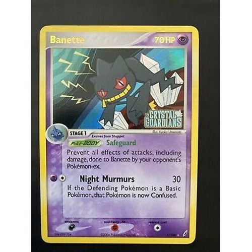 Pokemon Carte Banette 1/100 Ex Crystal Guardians Reverse Holo De Allemand Nm