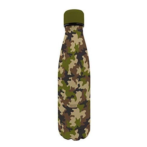 Nerthus Bouteille Thermique Double Paroi en Acier Inoxydable pour Camouflage Froid et Chaud 500 ml sans Bisphénol à 18/8