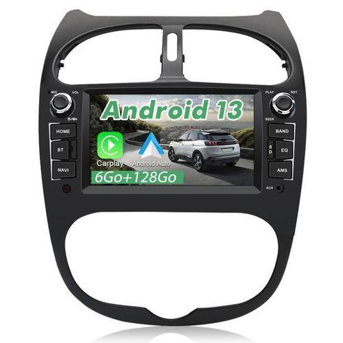 Awesafe Autoradio 4g Android 13 6go+128go Pour Peugeot 206 (2002-2010) Avec 7 '' Écran Gps Carplay Android Auto Wifi Bluetooth