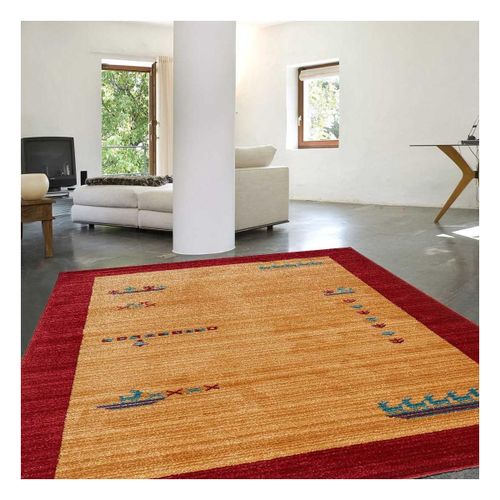 Tapis Salon 120x180 Tissé Beige Rectangle Motif Simple Chobay 7