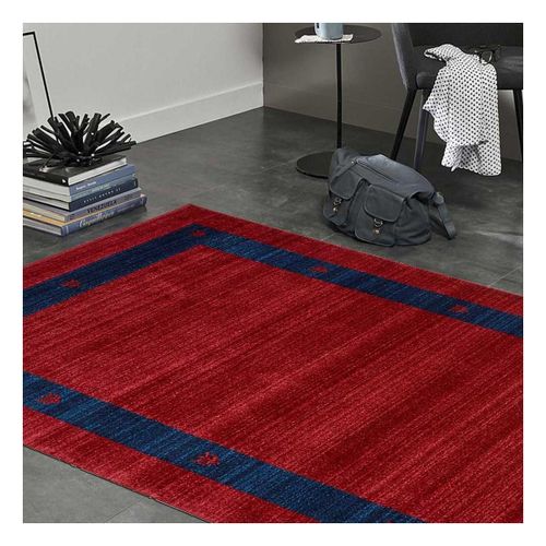 Tapis Salon 160x240 Tissé Rouge Rectangle Motif Simple Chobay 5
