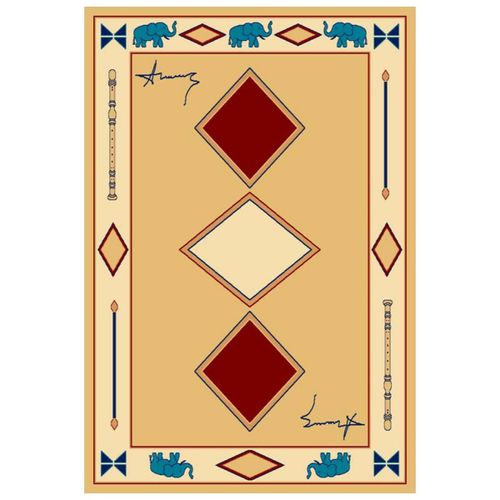 Tapis Salon 160x240 Tissé Beige Rectangle Motif Simple Chobay 8