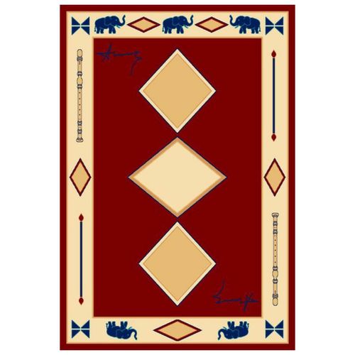 Tapis Salon 120x180 Tissé Rouge Rectangle Motif Simple Chobay 8