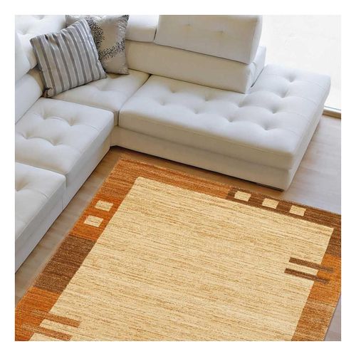 Tapis Salon 120x180 Tissé Beige Rectangle Motif Simple Chobay 1