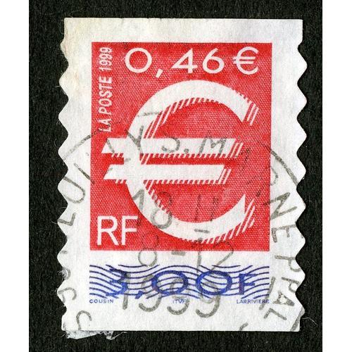 Timbre Oblitéré Euro,La Poste 1999,Rf,3,00f,0,46e
