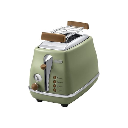 De'Longhi Icona Vintage CTOV 2103.GR - Grille-pain - 2 tranche - 2 Emplacements - vert