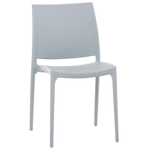 Chaise De Jardin En Plastique Gris Design Simple Empilable 10_0001367