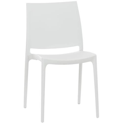 Chaise De Jardin En Plastique Blanc Design Simple Empilable 10_0000012