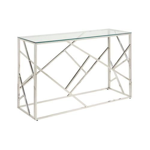 Console Athena - Verre Trempé Et Acier - Chromé