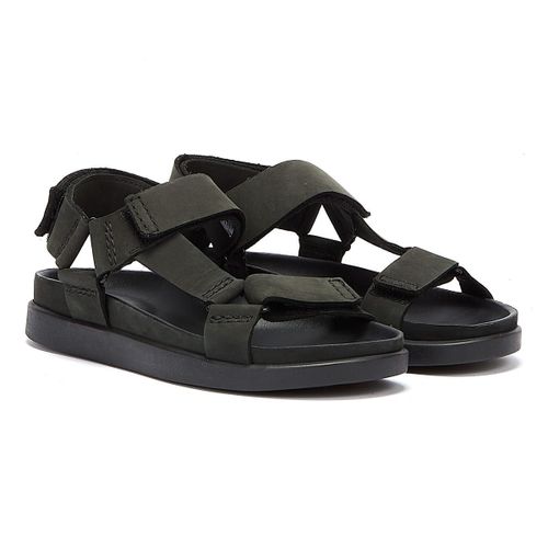 Clarks Sunder Range Nubuck Sandales Noires Pour