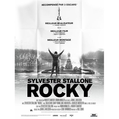 Rocky - Véritable Affiche De Cinéma Pliée - Format 120x160 Cm - De John G. Avildsen Avec Sylvester Stallone, Talia Shire, Burt Young, Carl Weathers - 1977 Réédition 2021