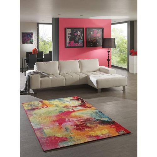 Tapis Salle À Manger 200x290 Tissé Multicolore Rectangle Motif Géométrique