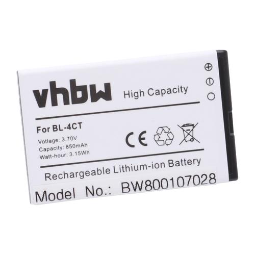 Vhbw Batterie Remplacement Pour Nokia Bl-4ct Pour Smartphone (850mah, 3,7v, Li-Ion)