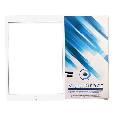 Visiodirect® Vitre Tactile Compatible Avec Ipad 8 A2428/A2429/A2430 10.2" Blanc