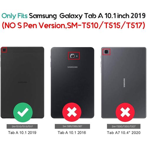 Fmway Étui Housse Coque pour Samsung Galaxy Tab A 10.1 T510/T515 Tablette 2019 avec Support 