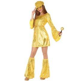 Déguisement Disco Doré À Paillettes Femme Taille Xs / S