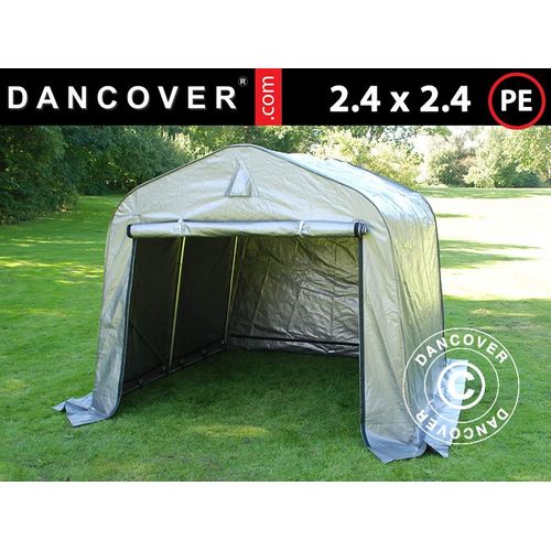 Tente De Stockage Tente Abri Pro 2,4x2,4x2m Pe, Gris