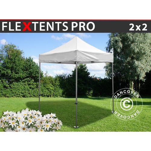 Tente Pliante Chapiteau Pliable Tonnelle Pliante Barnum Pliant Flextents Pro 2x2m Blanc