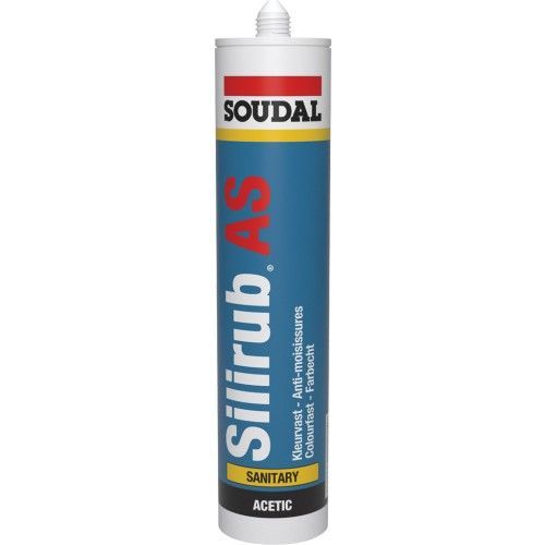 Mastic silicone sanitaire - acétique - 300ml - blanc - Silirub AS SOUDAL