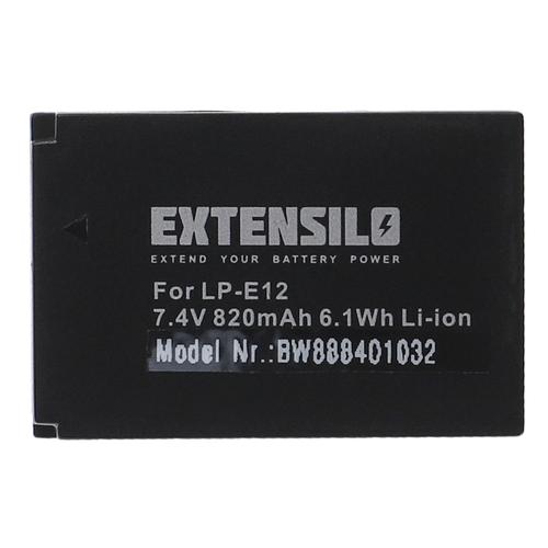 EXTENSILO Batterie compatible avec Canon EOS M2, M, 100D, SL1, Kiss X7 appareil photo, reflex numérique (820mAh, 7,4V, Li-ion)