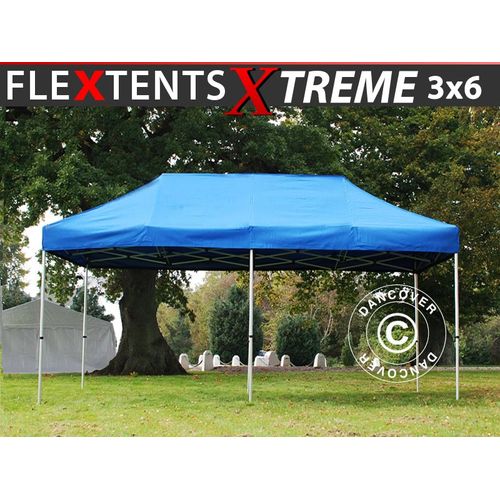 Tente Pliante Chapiteau Pliable Tonnelle Pliante Barnum Pliant Flextents Xtreme 50 3x6m Bleu