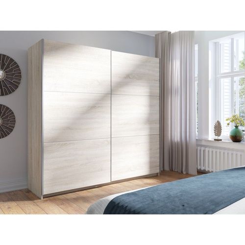 Armoire, Garde Robe Arsala Sonoma 200 Cm Deux Portes Coulissantes. Dressing Complet, Penderie Et Étagères. Type Scandinave