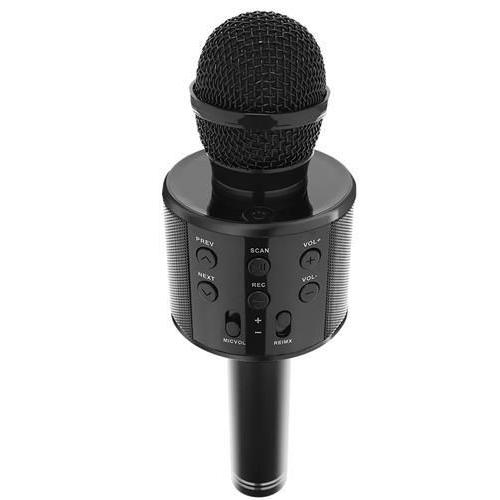 Microphone Karaoké portable sans Fil Autonome fonction enregistrement Noir Bluetooth