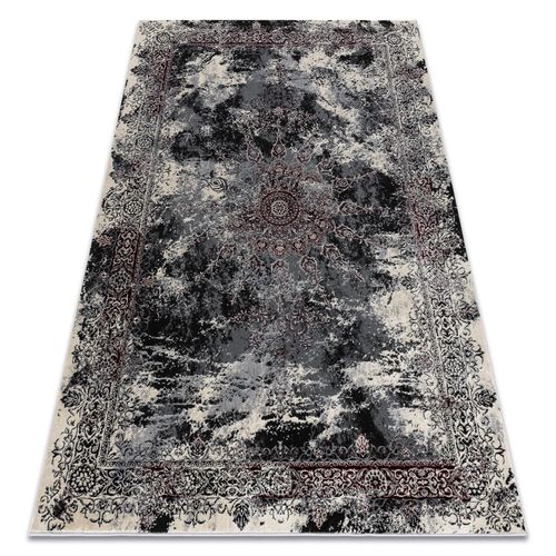 160x220 Cm Tapis Vinci 1407 Moderne Rosette Vintage - Structural Ivoire / Rouge