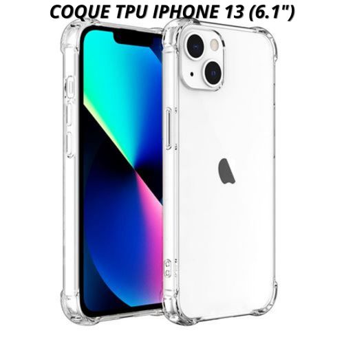 Coque Iphone 13 Protection Antichoc Housse Silicone Transparent Coins Renforcés