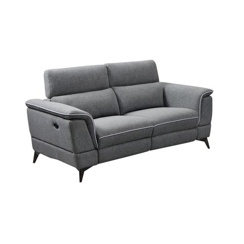 Canapé 2 Places Relax Électrique En Tissu Gris Macari